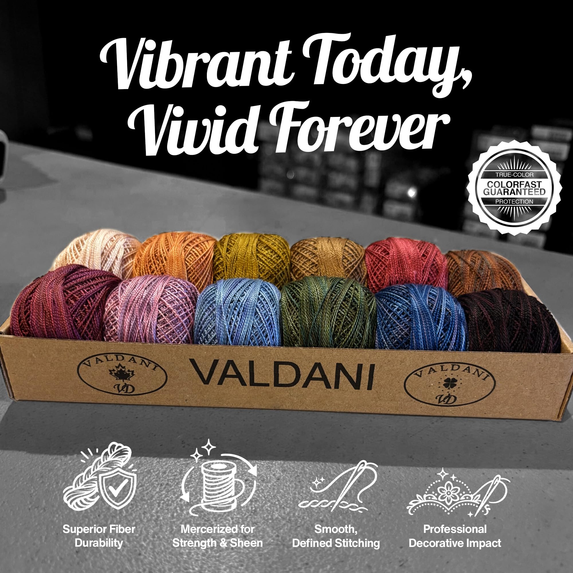Valdani Perle - Hilo de algodón para bordar, tamaño 12, colección Scent of Flowers | Hilo de bordado teñido a mano