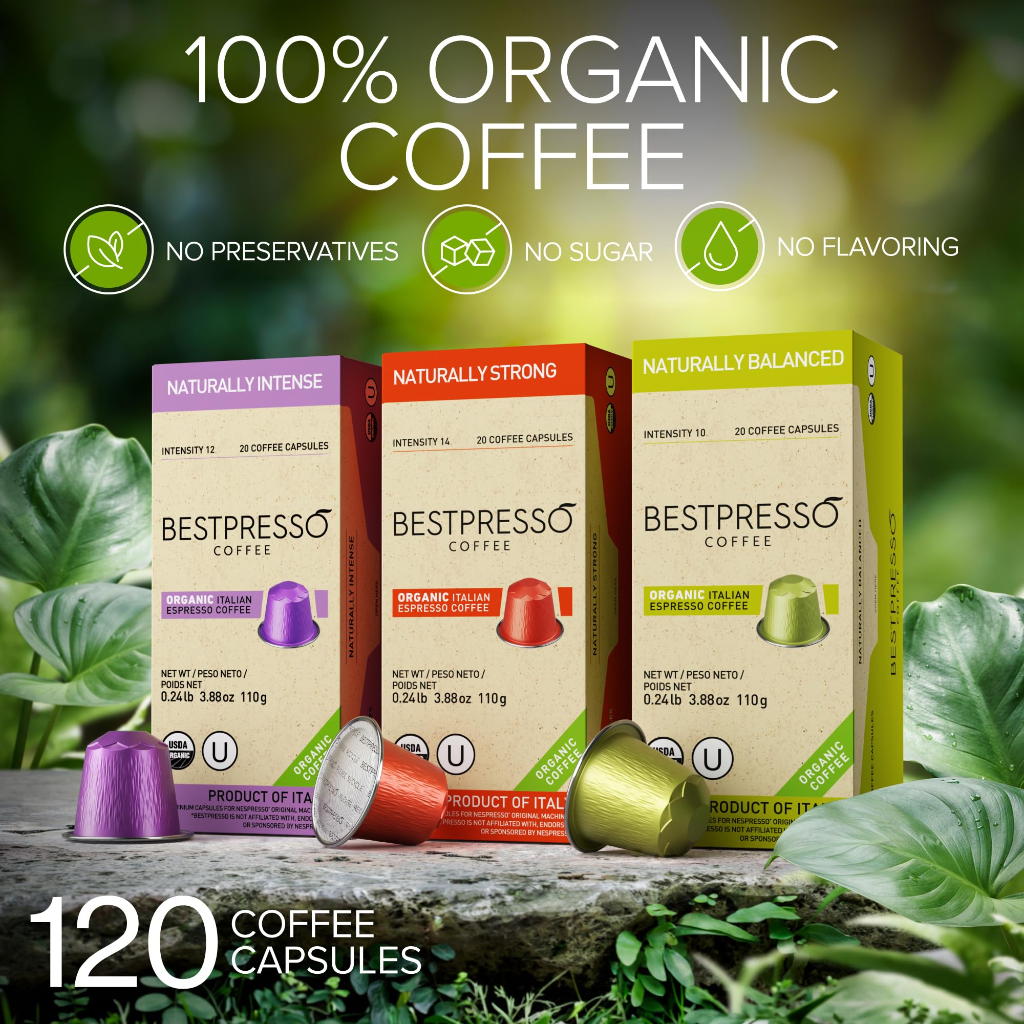 Organic USDA Bestpresso Coffee Aluminum Espresso Pods For