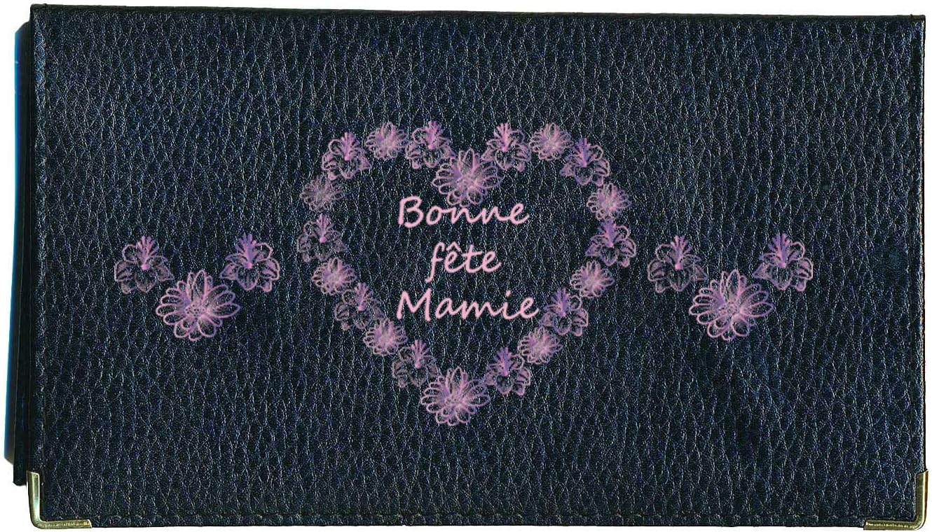Porte-Chéquier Cuir 'Super Maman' Noir – Porte-Cartes & Pochette Chéquier Élégante Cadeau Fête Des Mères