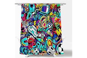 Graffiti Shower Curtain: Artistic Expression for Your Bathroom