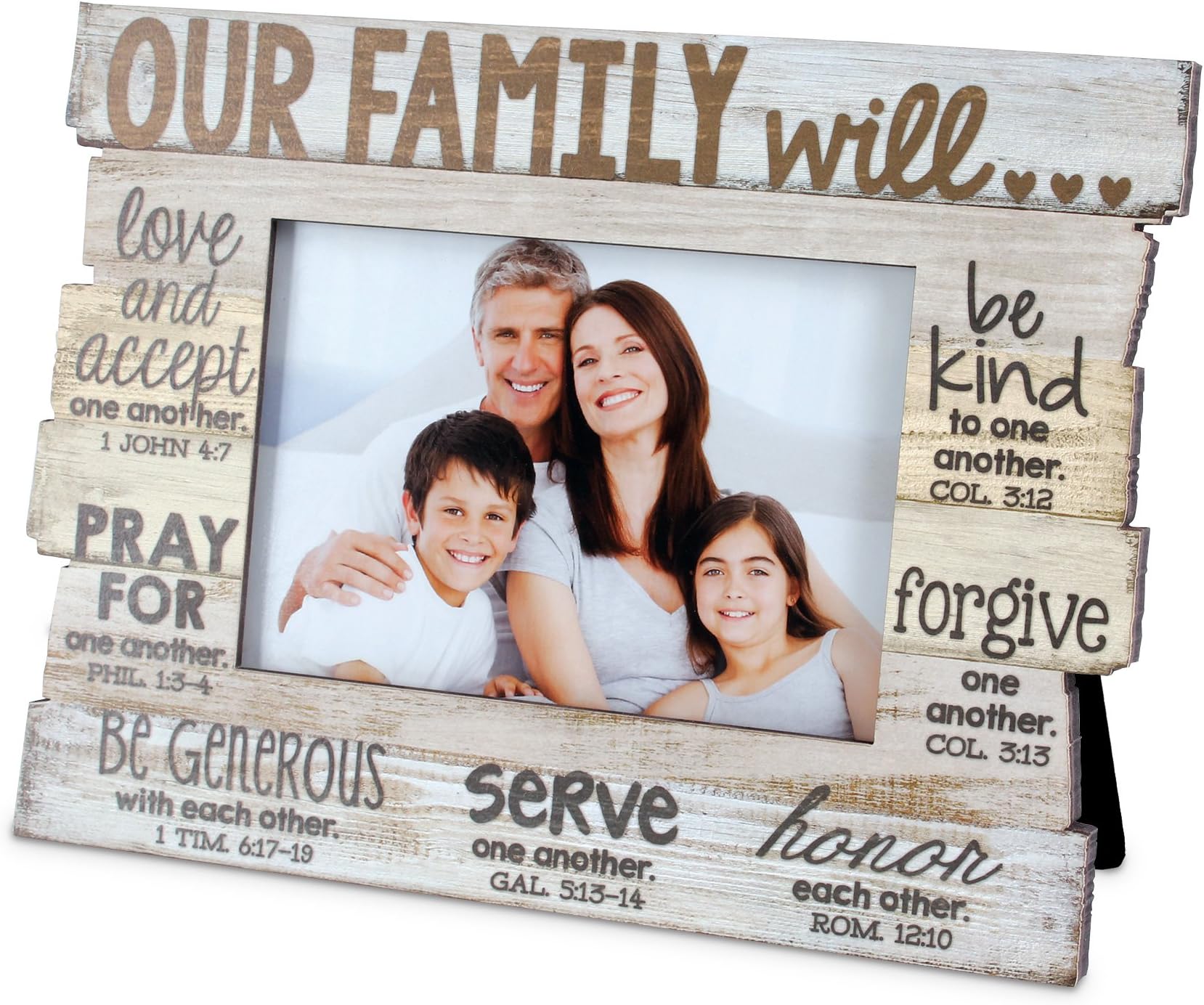 Lighthouse Christian Products Family Stacked Wood Frame
