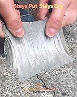 Vista 2 de Cinta de aluminio de goma de butilo de 2 pulgadas x 16.4 pies (ancho x largo), cinta de butilo de aluminio súper impermeable, reparación multiusos