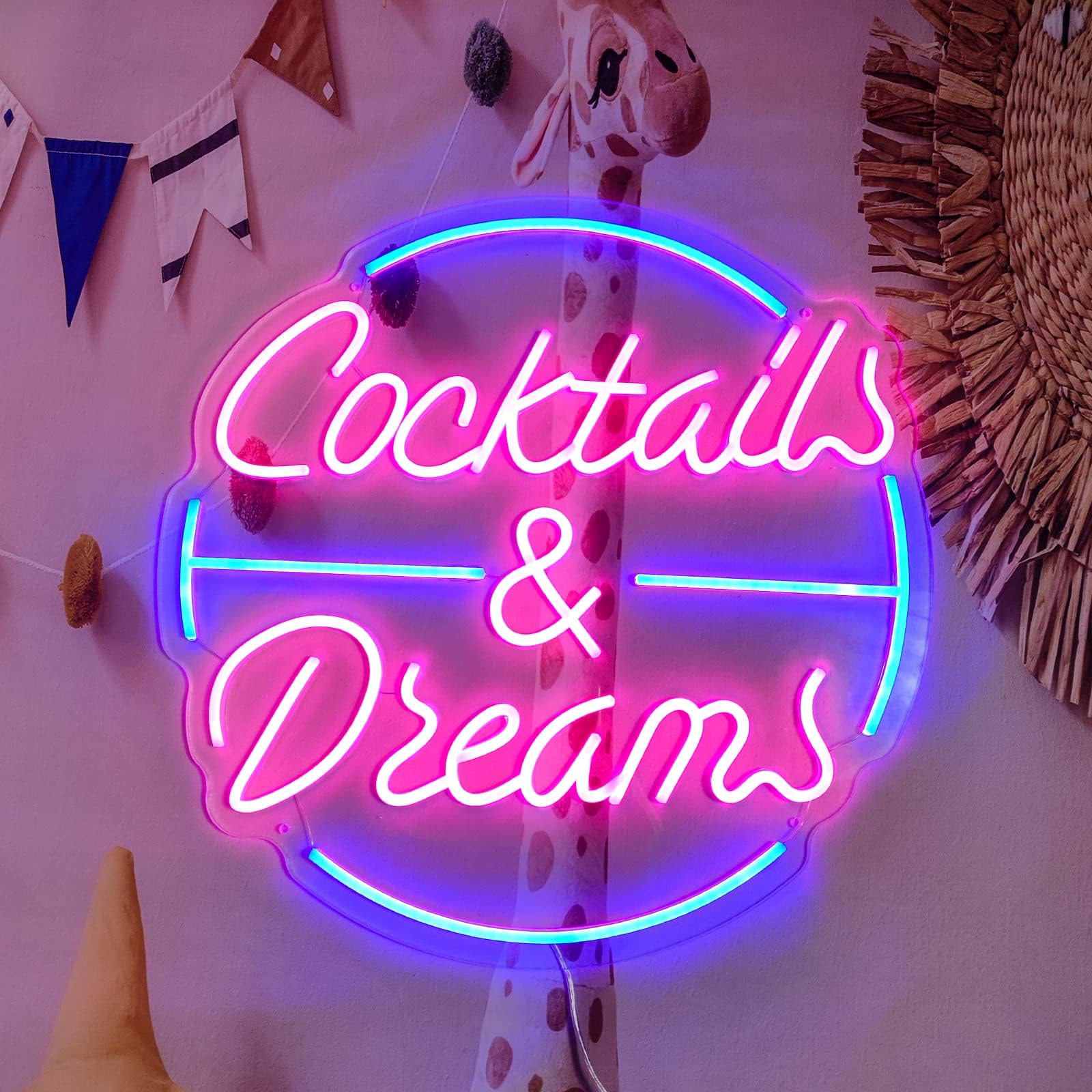 Cocktails Dreams Neon Signs Cocktails Dreams Neon Lights,Neon Signs For Wall Decor,Neon Light For Bar,Business,Store,Accept Custom Wholesale Neon Led Neon Sign Neon Light,(20 * 20inch) INSNEnN