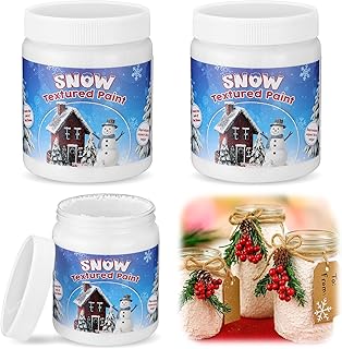 Lounsweer 3 Pack 47.4 oz Snow Texture Paint White Dimensional Paint On Fake Snow Paste Decoration Snowing Blanket Craft Supplies for Christmas Decor