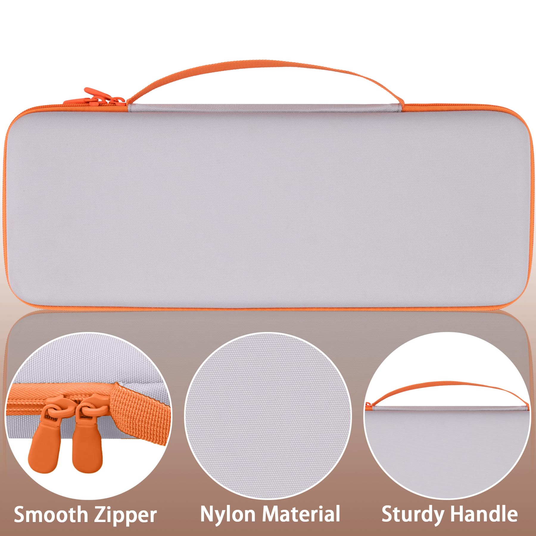 co2CREA Hard Case Compatible with Logitech POP ICON Combo, Bluetooth Keyboard and Mouse Combo (White Orange Case)