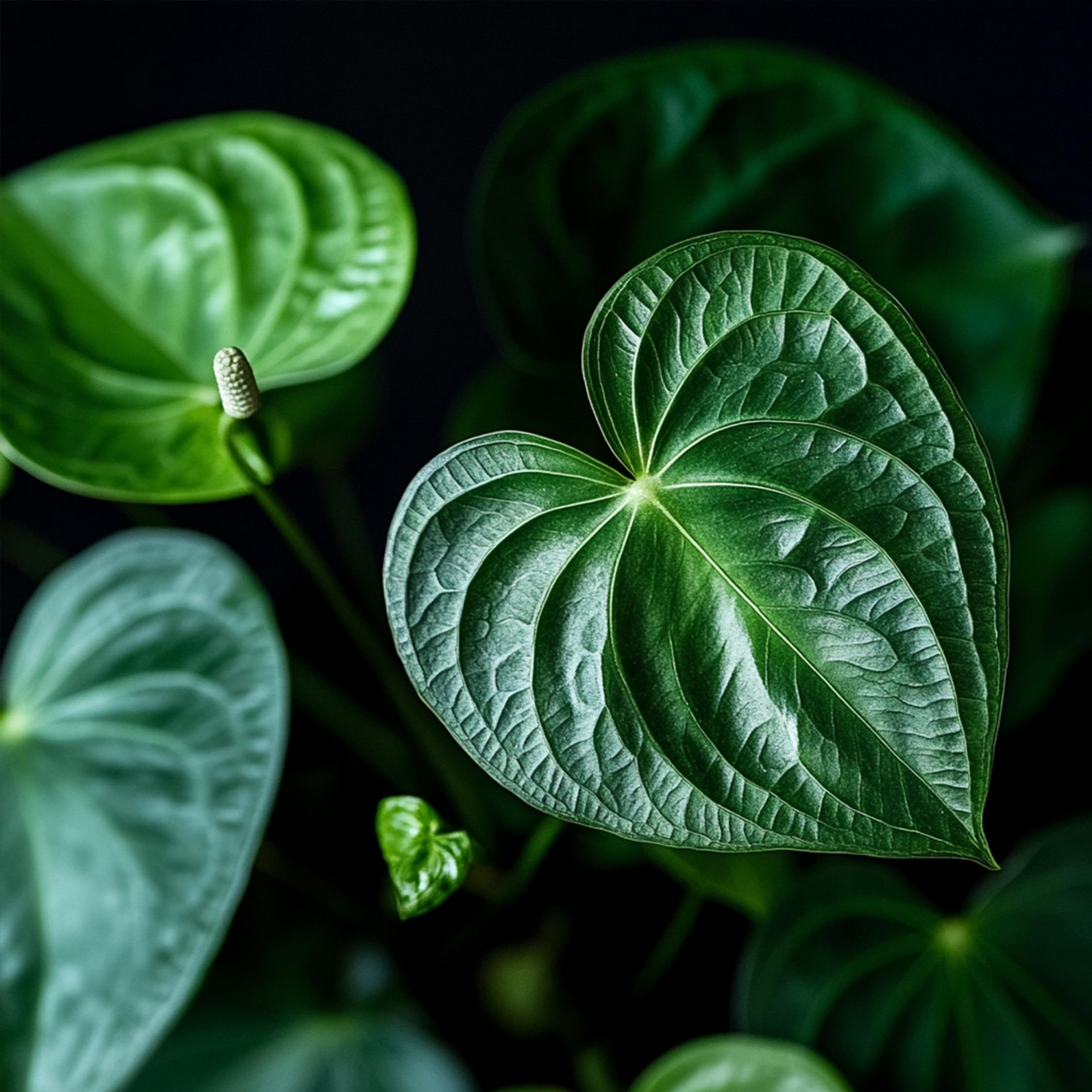 Plant in a Box - Biały anthurium - Zestaw 1 - Anthurium 'Alpine White' - Wysokość 40-55cm - ø 14cm - Roślina doniczkowa kwitnąca - Biały