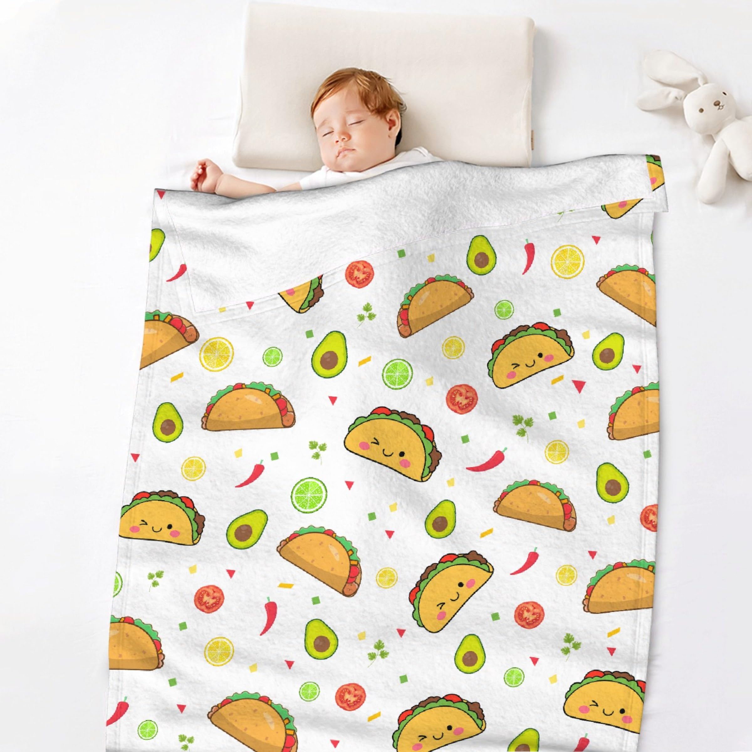 Taco Avocado Blanket-Taco Blanket for Boys, Girls Taco Gift for Taco Lovers-Cozy Soft Flannel Lightweight and Warm Used for Room Bed Camping 30