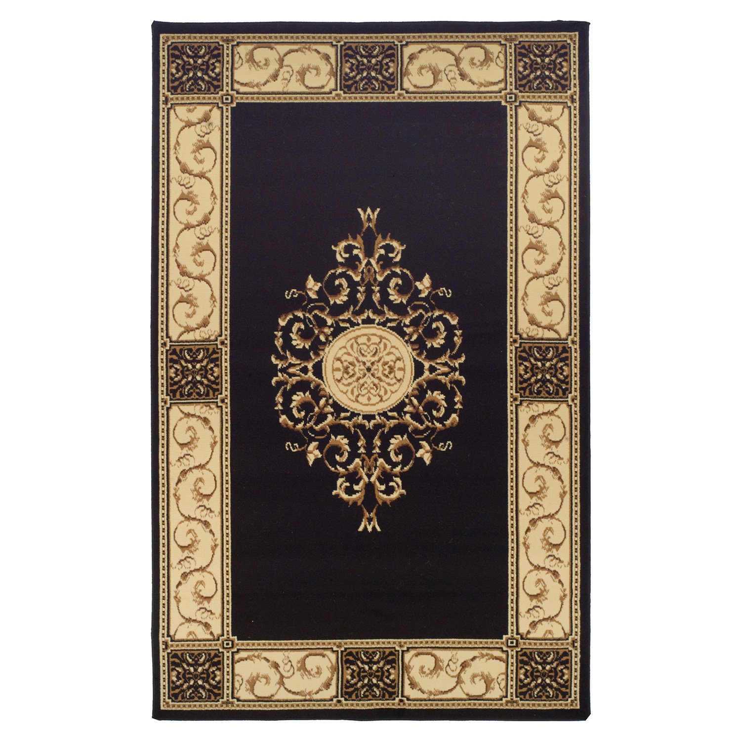 Superior Indoor Area Rug, Plush Carpet Cover, Traditional Oriental Medallion, Perfect for Hallway, Entryay, Living, Dining, Bedroom, Office, Kitchen, Medallion Collection, 8' x 10', Coffee