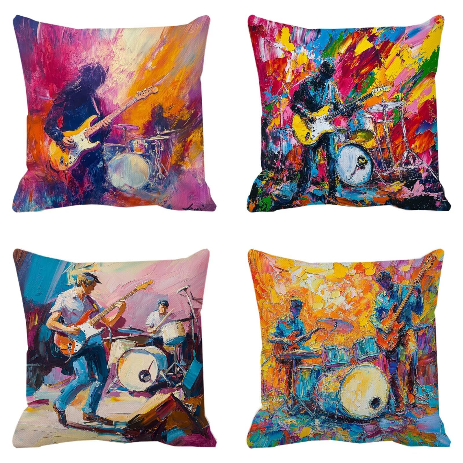 Cojines Sofa Fundas Cojines 65x65cm SúPer Suave Cojin Moderno Abstracto Juego de 4, Fundas Almohada Impermeable Exterior, Interior Y Exterior Cojin Decorativos, JardíN SalóN Regalos NavideñOs P-477