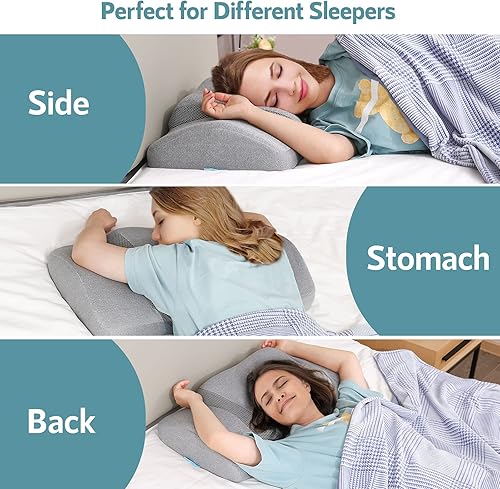 Miniatura 6 de BedsPick Almohada firme de espuma viscoelástica de contorno almohada cervical para dolor de cuello y hombros almohada ergonómica de cama con diseño