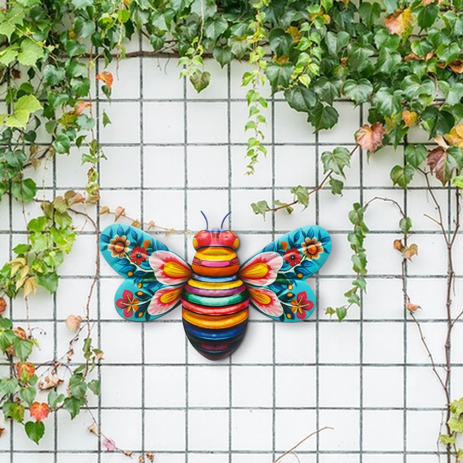 4 Estacas Jardín Abejas Metal - Decoración Exterior 12.2 Pulgadas Colores