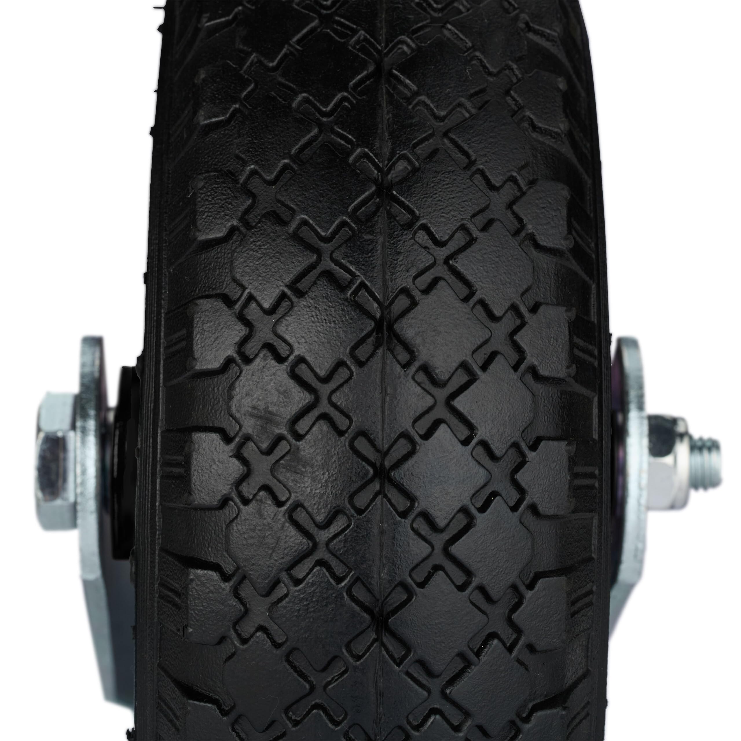 Relaxdays 2X Bockrolle + 2X Lenkrolle Set, luftbereiftes Schwerlastrad, 3.00-4, Transportrollen 120 kg, schwarz/Silber