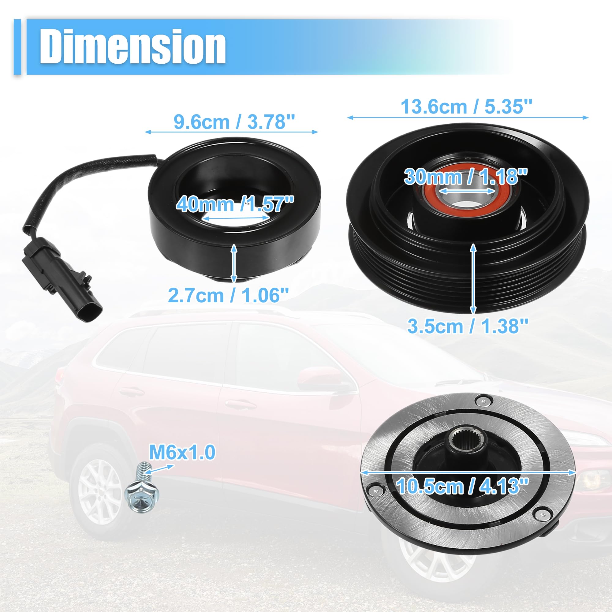 QUARKZMAN 1 Set Frizione Compressore A/C per Jeep Cherokee Wrangler Tj 2006