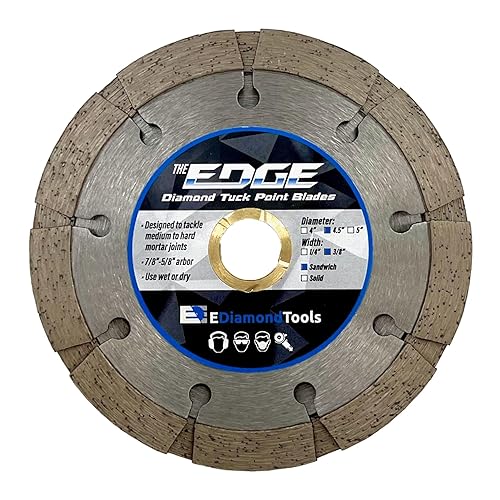 Miniatura 7 de Hoja de punto de inserción estilo sándwich de diamante de 4 pulgadas para extracción de juntas de mortero, triple sándwich de 38 pulgadas de ancho