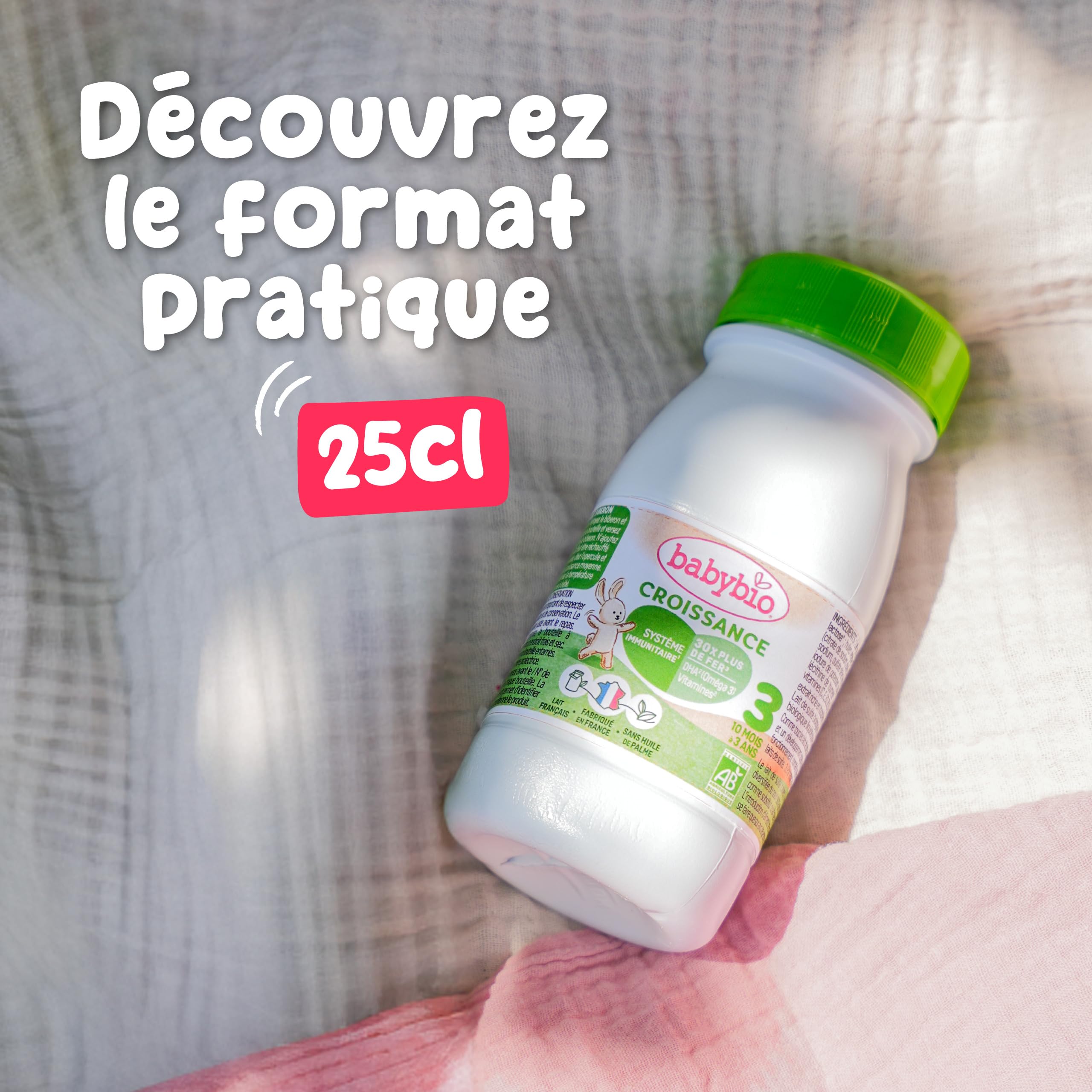 Babybio Croissance Lait de Vache 10 mois 6 x 1L