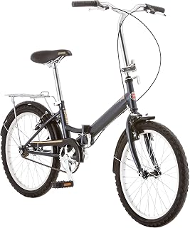 Schwinn Hinge 20-Inch Folding Adult Bike with Rear Rack, Carrying Bag & Easy Storage