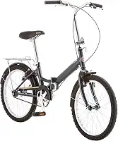 Bicicleta dobrável com dobradiça Schwinn, ótima para passeios urbanos, com moldura de aço de baixa velocidade, para-lamas dianteiro e traseiro, suporte traseiro, bolsa de transporte e rodas de 50,8 cm