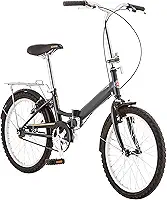 Bicicleta dobrável com dobradiça Schwinn, ótima para passeios urbanos, com moldura de aço de baixa velocidade, para-lamas dianteiro e traseiro, suporte traseiro, bolsa de transporte e rodas de 50,8 cm