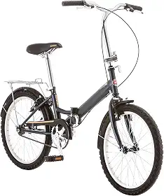 Bicicleta dobrável com dobradiça Schwinn, ótima para passeios urbanos, com moldura de aço de baixa velocidade, para-lamas dianteiro e traseiro, suporte traseiro, bolsa de transporte e rodas de 50,8 cm