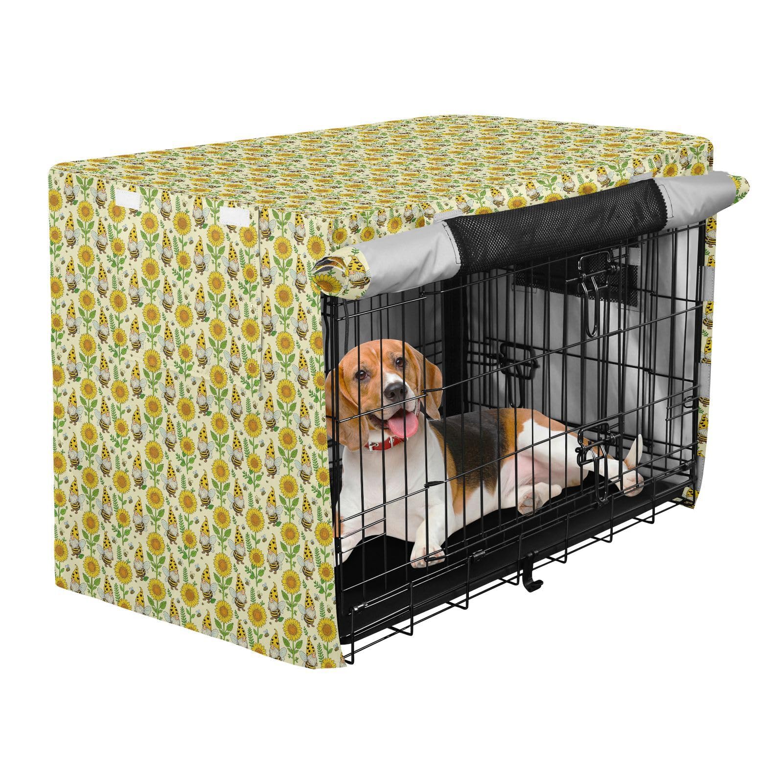 Housse de niche pour animal en tissu Oxford imperméable à motif tournesol