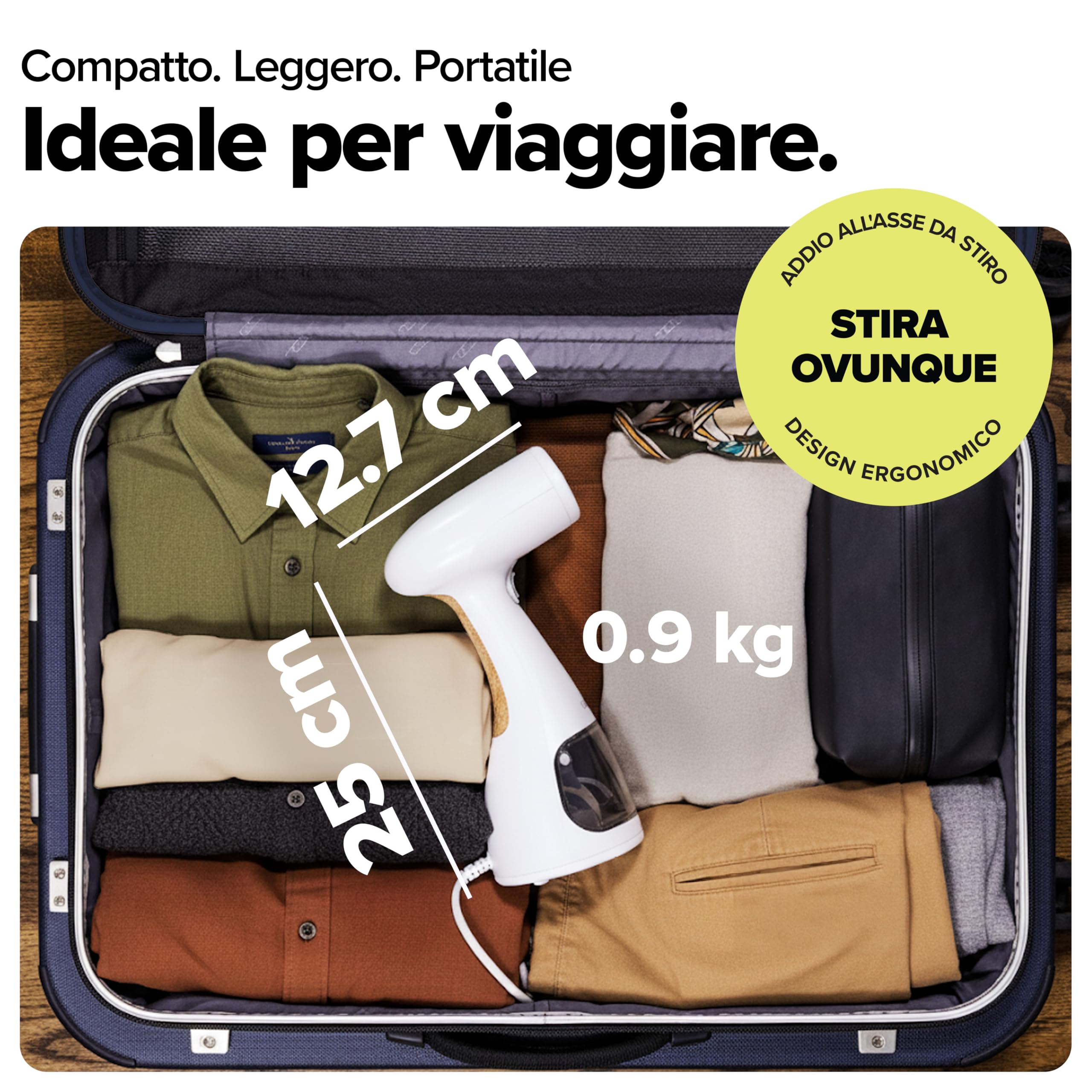 Dupray Voila 3-in-1 Vaporizzatore Portatile – Steamer a Mano per Abiti, Tessuti e Casa