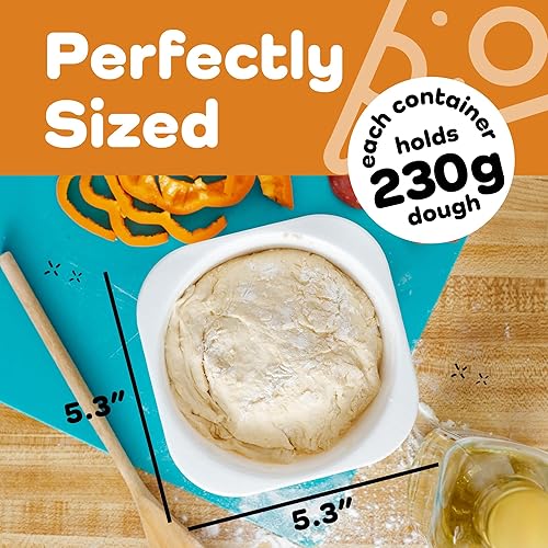 Miniatura 2 de GSM Brands Cajas a prueba de masa de pizza, bandejas apilables de calidad comercial con cubiertas (5.3 x 5.3 x 2.5 pulgadas, 20 onzas líquidas cada