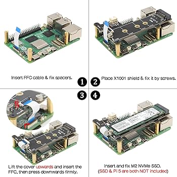 Amazon.com: Geekworm X1001 PCIe to M.2 HAT Key-M NVMe SSD