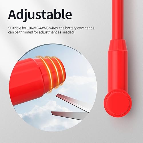 Miniatura 10 de Paquete de 10 cubiertas de terminal de batería para poste de batería de 14", 516", 38", cubierta protectora de terminal de silicona para cable de
