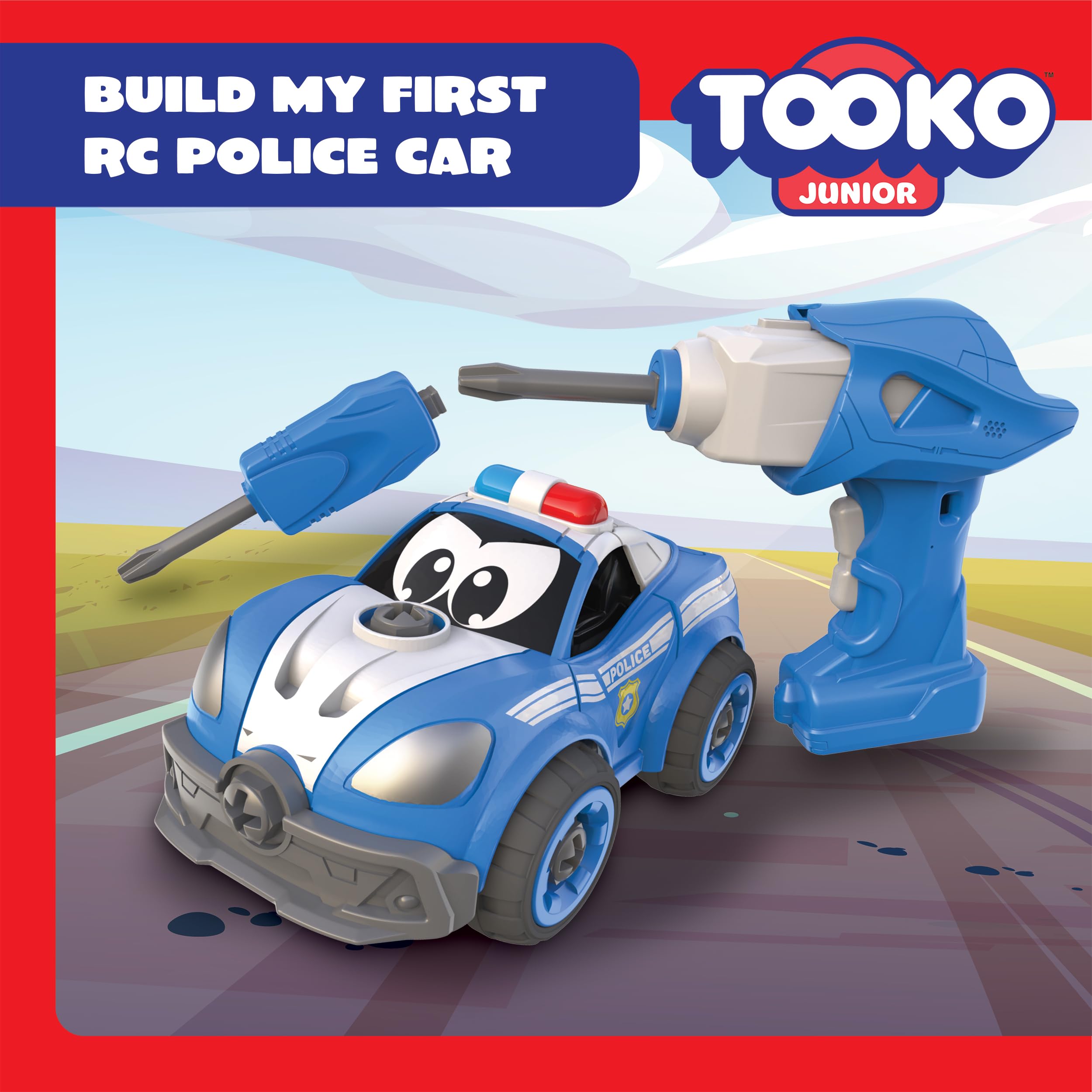 Silverlit Tooko Build My First Police Car Ages 3+, 22+ Piece RC Assembly Kit for Toddlers 2-in-1 Electric Screwdriver - Image 2
