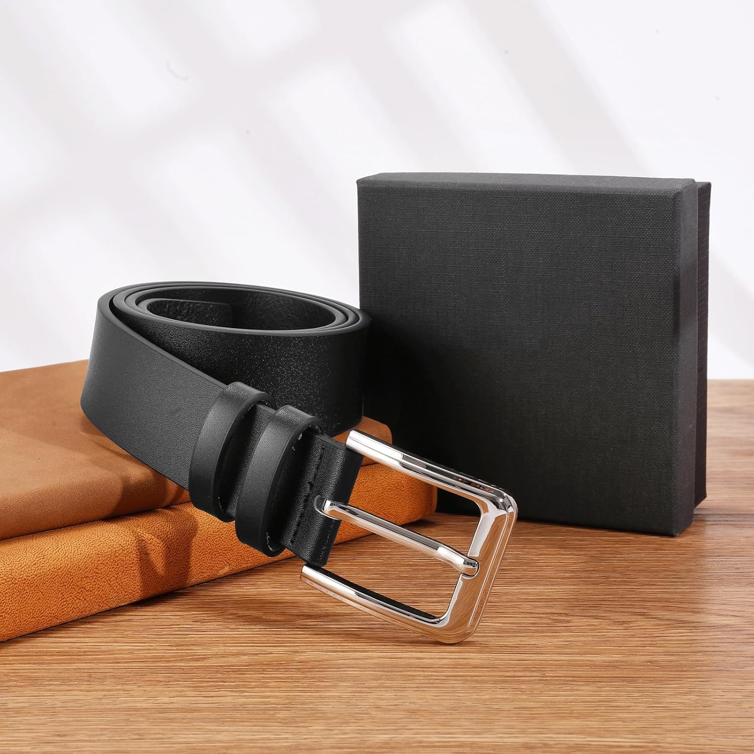 GOIACII Cow Leather Casual Belt for Men Rotated Buckle Casual Jeans Dress Belts With Gift Box - Image 5