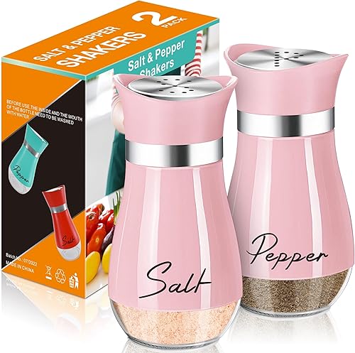 Miniatura 20 de Juego de saleros y pimenteros de aguacate, saleros y pimenteros de vidrio de 4 oz con tapa de acero inoxidable, decoración y accesorios de cocina