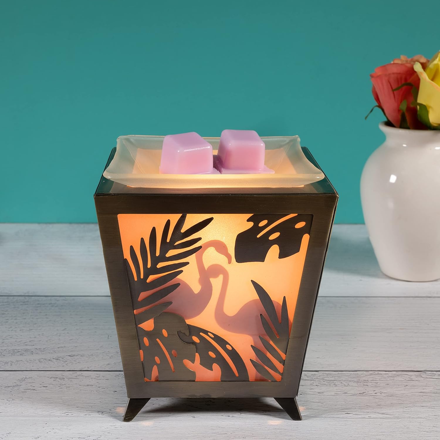 Scentsationals Wax Melt Warmer, Wax Warmer for Scented Wax Melts - Exotic Pink Flamingo - Candle Wax Melter for Fragrance Cubes and Tarts