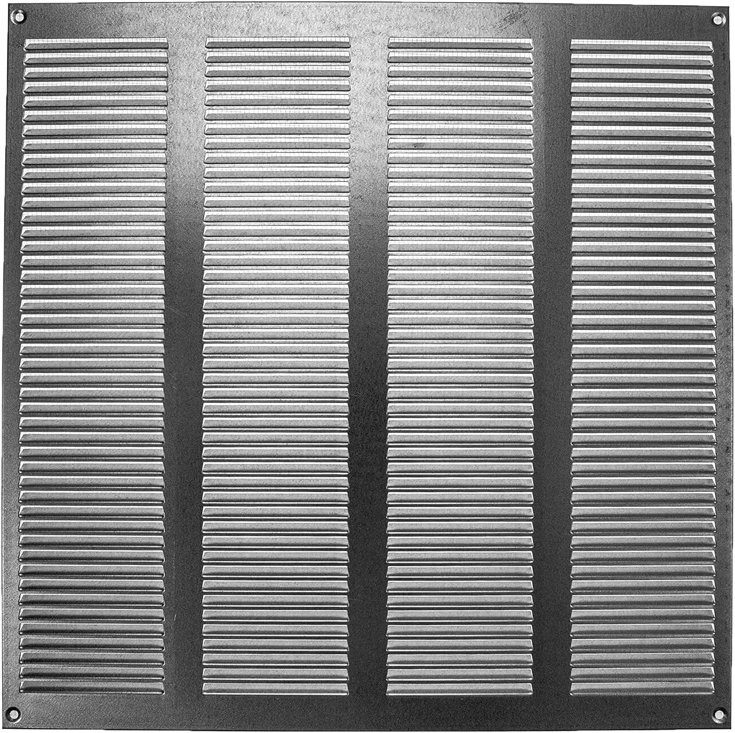 Vent Systems 16'' x 16'' Inch (Overall Dimensions) Galvanized Steel Air Vent Cover - Louvered Rectangular Return Grill with Built-in Protective Mesh Screen - HVAC Vent Grille for Home Improvement