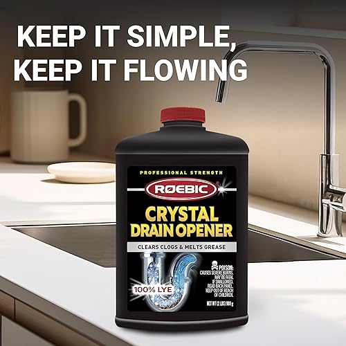 Miniatura 5 de Roebic HD-CRY-DO - Abridor de drenaje de cristal de fuerza profesional, 2 libras, 100% Lye, negro