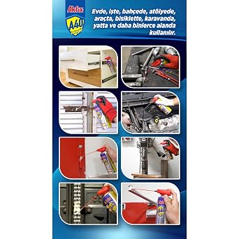 Akfix A40 Magic Çok Amaçlı Koruyucu Sprey, 360 Derece Uygulama, Korozyon Önleyici, Yağlayıcı ve Pas Önleyici, Ev, Bahçe, Atölye ve Araç Bakımı İçin