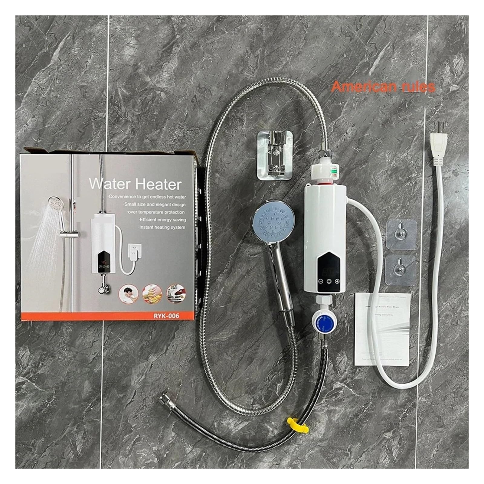 Elektryczny podgrzewacz wody przepływowy, 5500W Natychmiastowy Bezzbiornikowy Elektryczny Podgrzewacz Wody, Mini Elektryczny Bezzbiornikowy Natychmiastowy Podgrzewacz Ciepłej Wody Łazienka Podgrzewacz