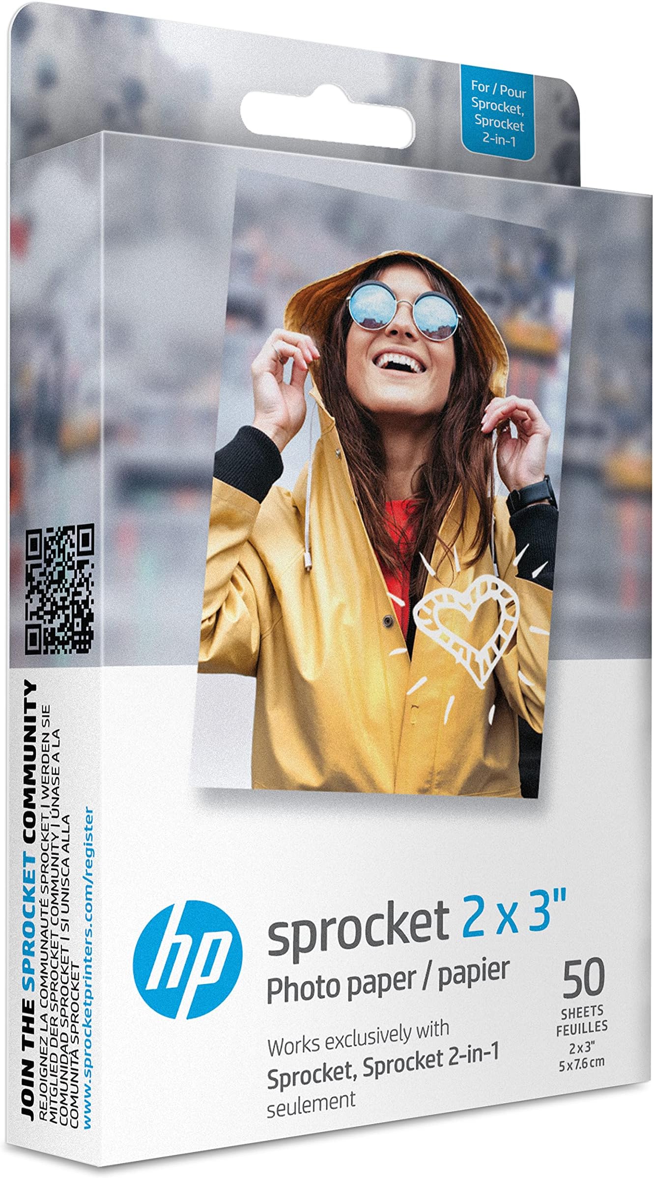 HP 2x3" Premium Zink Photo Paper (50 Sheets) Compatible with Sprocket
