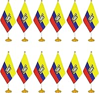 Vista 22 de WXTWK Paquete de 12 banderas de escritorio peruanas pequeñas mini banderas de mesa peruanas con base de soporte, decoración de celebración