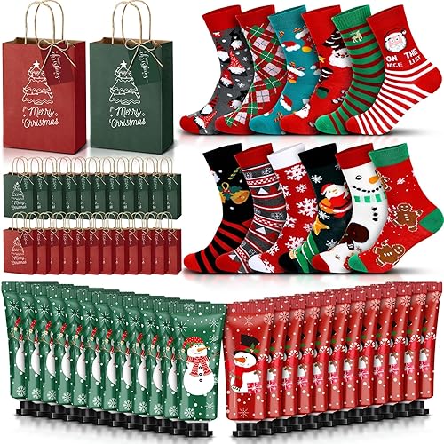 Heigble 24 Sets Christmas Gift Socks Set Bulk for Women