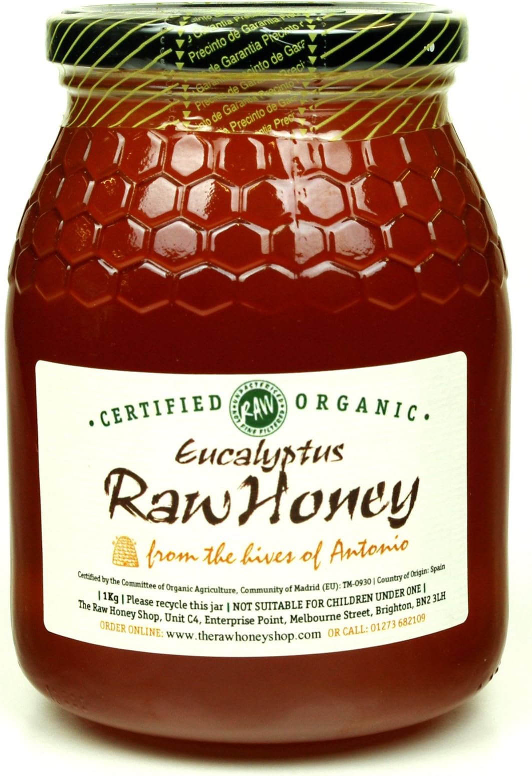 Funky Raw Organic Eucalyptus Honey 1kg, Pure Natural Honey