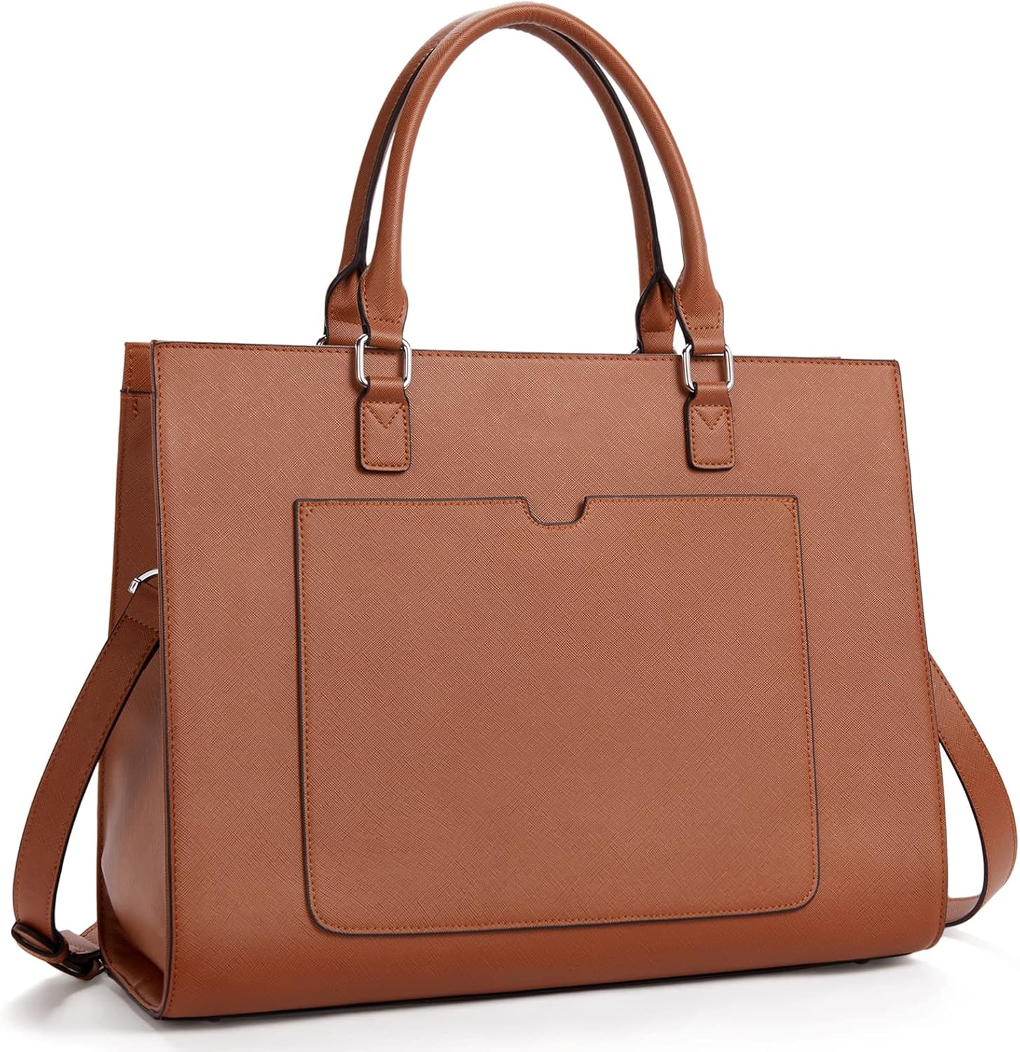 BROMEN Women Leather Briefcase 15.6 inch Vintage Laptop Shoulder Bag Business Tote Work Handbag