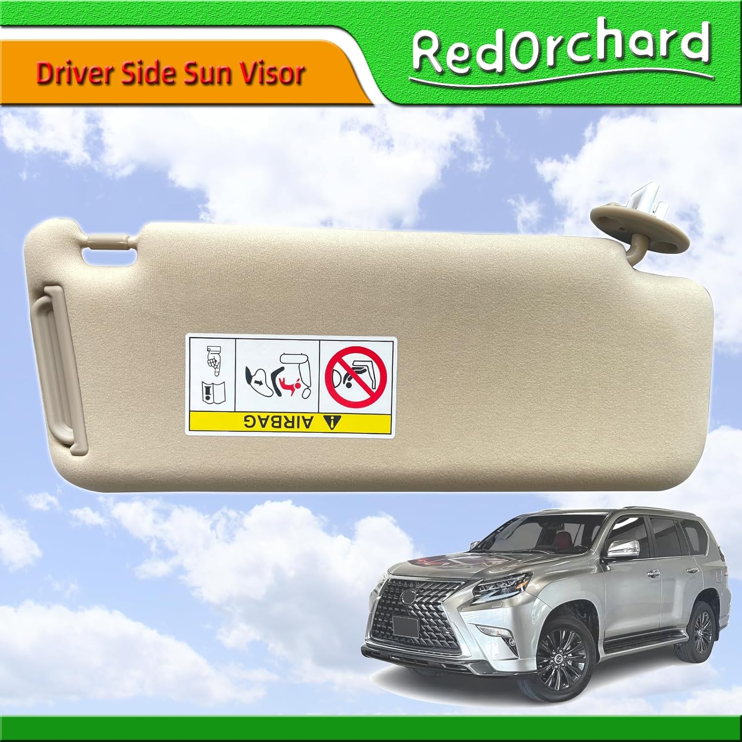 Driver Side Sun Visor Fit for Lexus GX460 2010-2023 for Toyota Land Cruiser & Prado KDJ155 / KDJ150 2009-2023 Replace 74320-60D22-A0 Front Left Side Sun Protection Shade Sunshade Beige