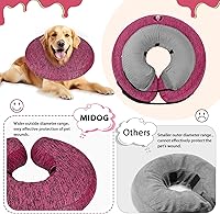 Vista 11 de MIDOG Inflatable Dog Cone Alternative for After Surgery - Soft Protective Donut Collar Prevents Licking, Comfortable Recovery E-Collar Alternative