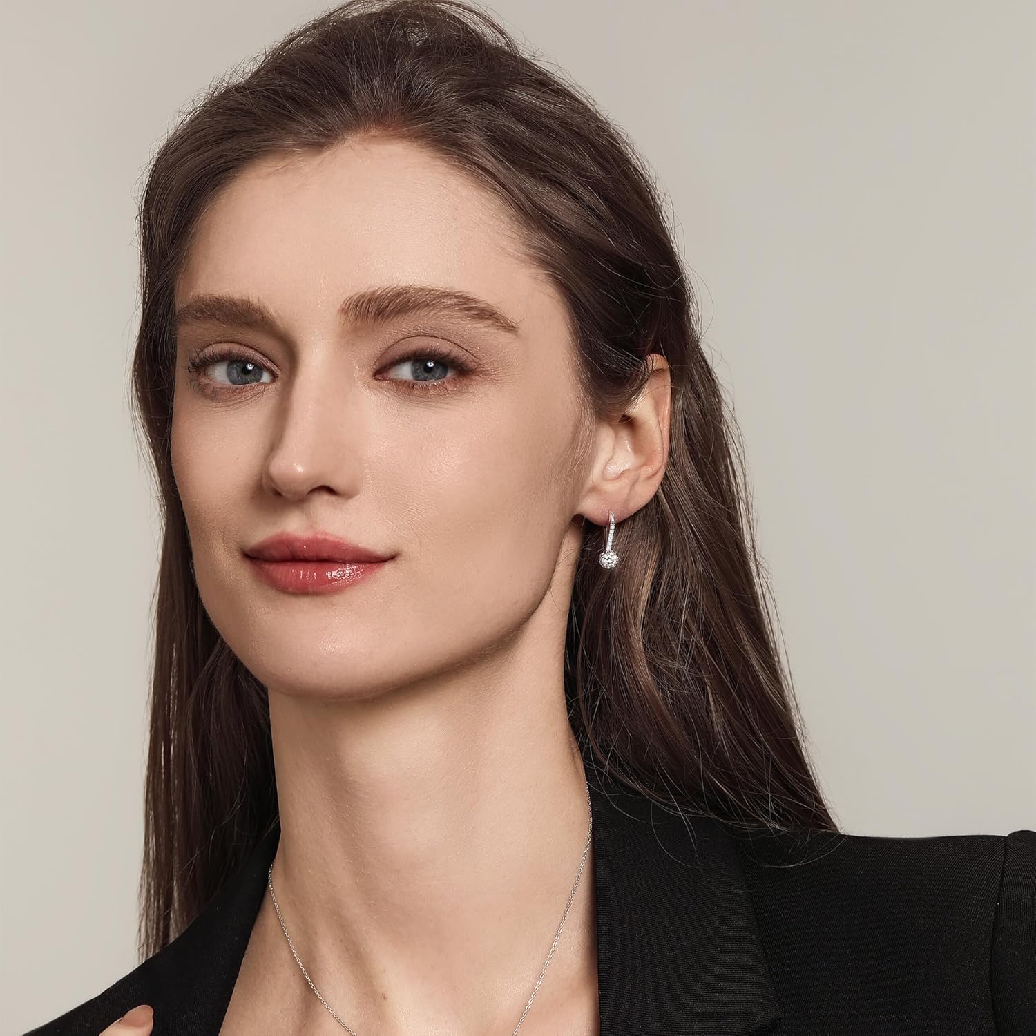 Moissanite Earrings for Women, 925 Sterling Silver Drop Dangle Earrings, Hypoallergenic Leverback Earring for Sensitive Ear, D Color VVS1, Diamond Birthday Bridal Wedding Jewelry Gift, 0.5ct*2 - Image 2