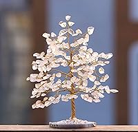 Vista 170 de Rose Quartz Gemstone Tree of LifeNatural Reiki Crystals Gemstone Chakra Tree for Positive Energy, Geode Agate Slice Base, Feng Shui Decor, Good