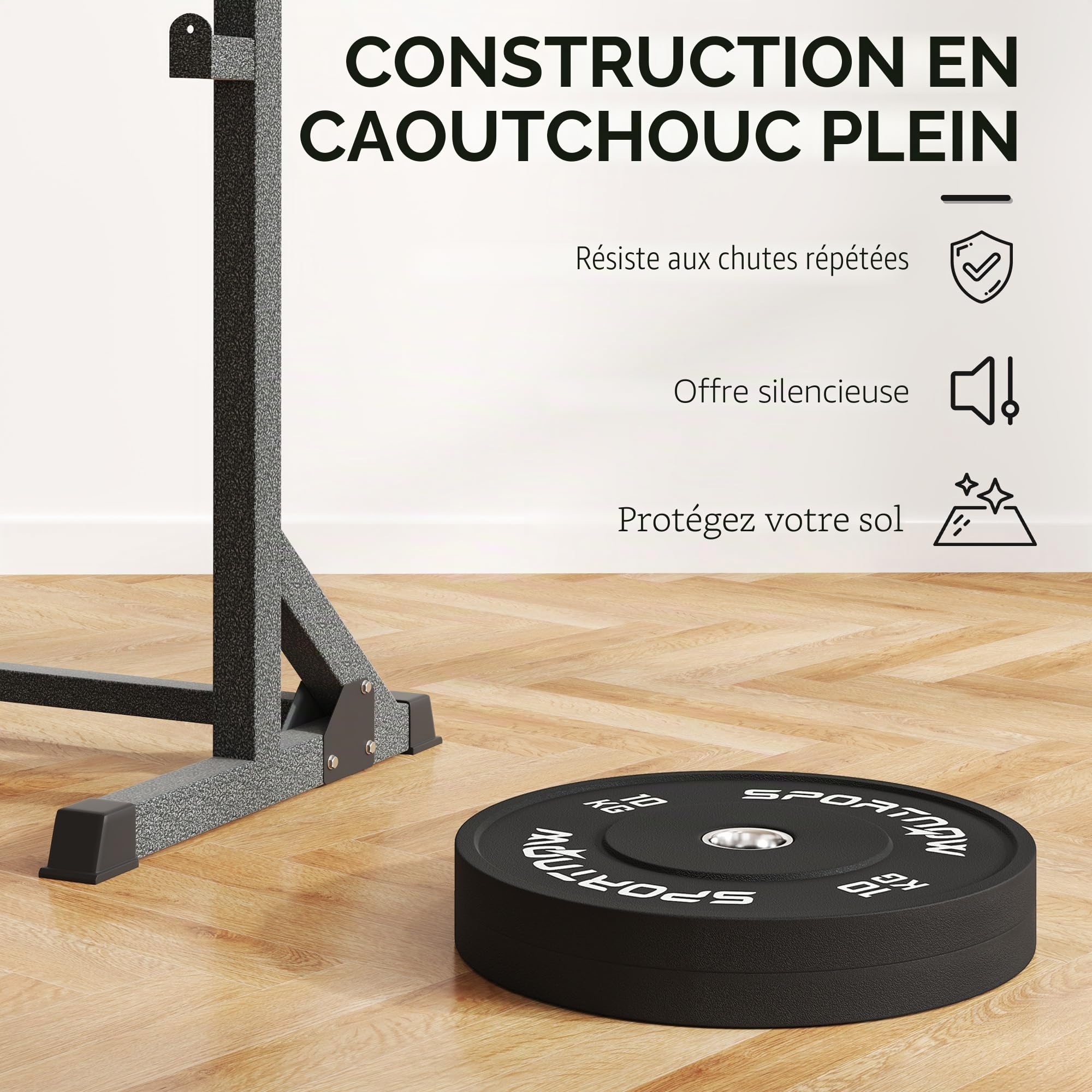 SPORTNOW 2er-Set Hantelgewichte, Gewichtsscheiben, Hantelscheiben-Set für 5 cm Hantelstange mit Ø 50 mm Bohrung, Schwarz