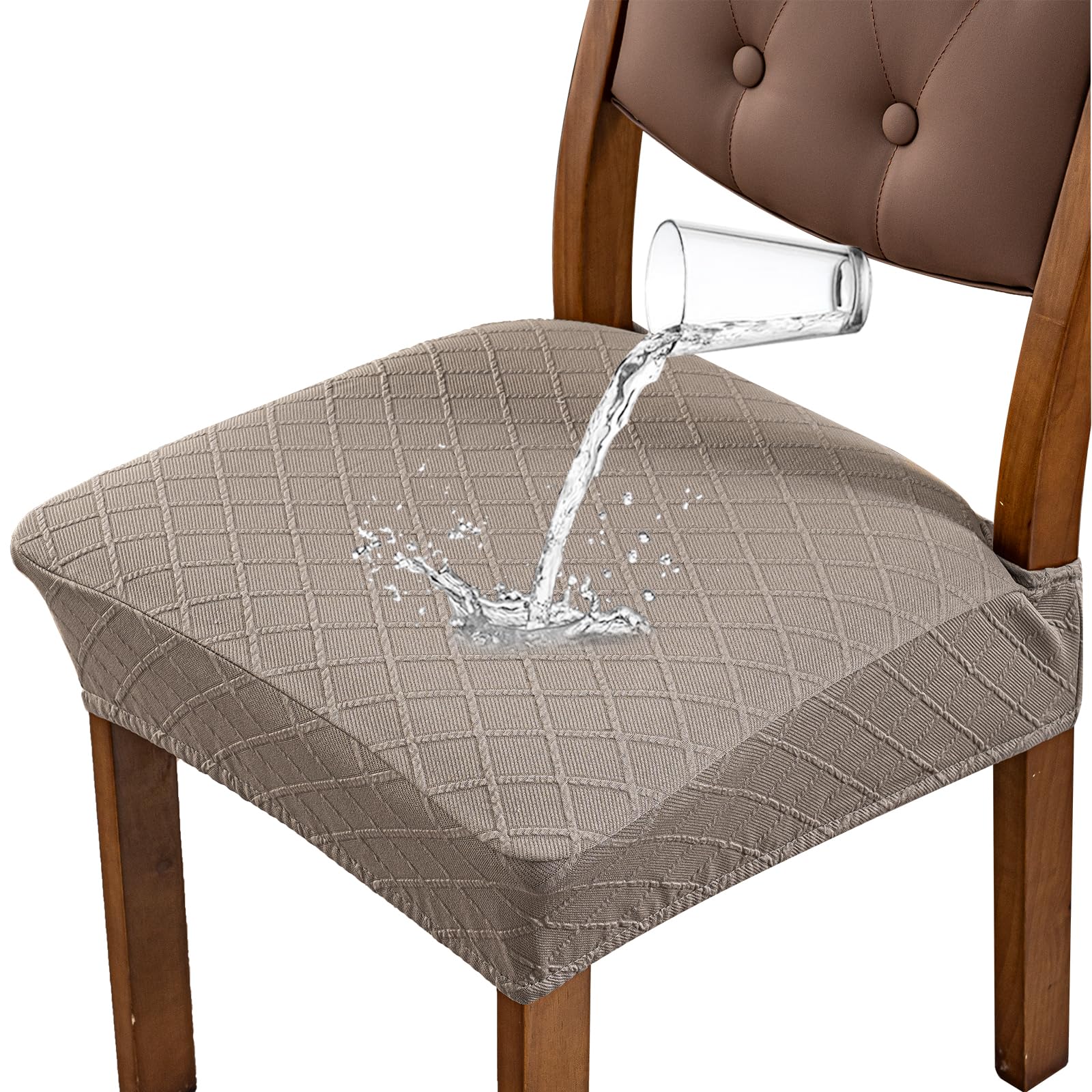 Genina Waterproof Seat Covers for Dining Room Chair Covers,No Rear Covers