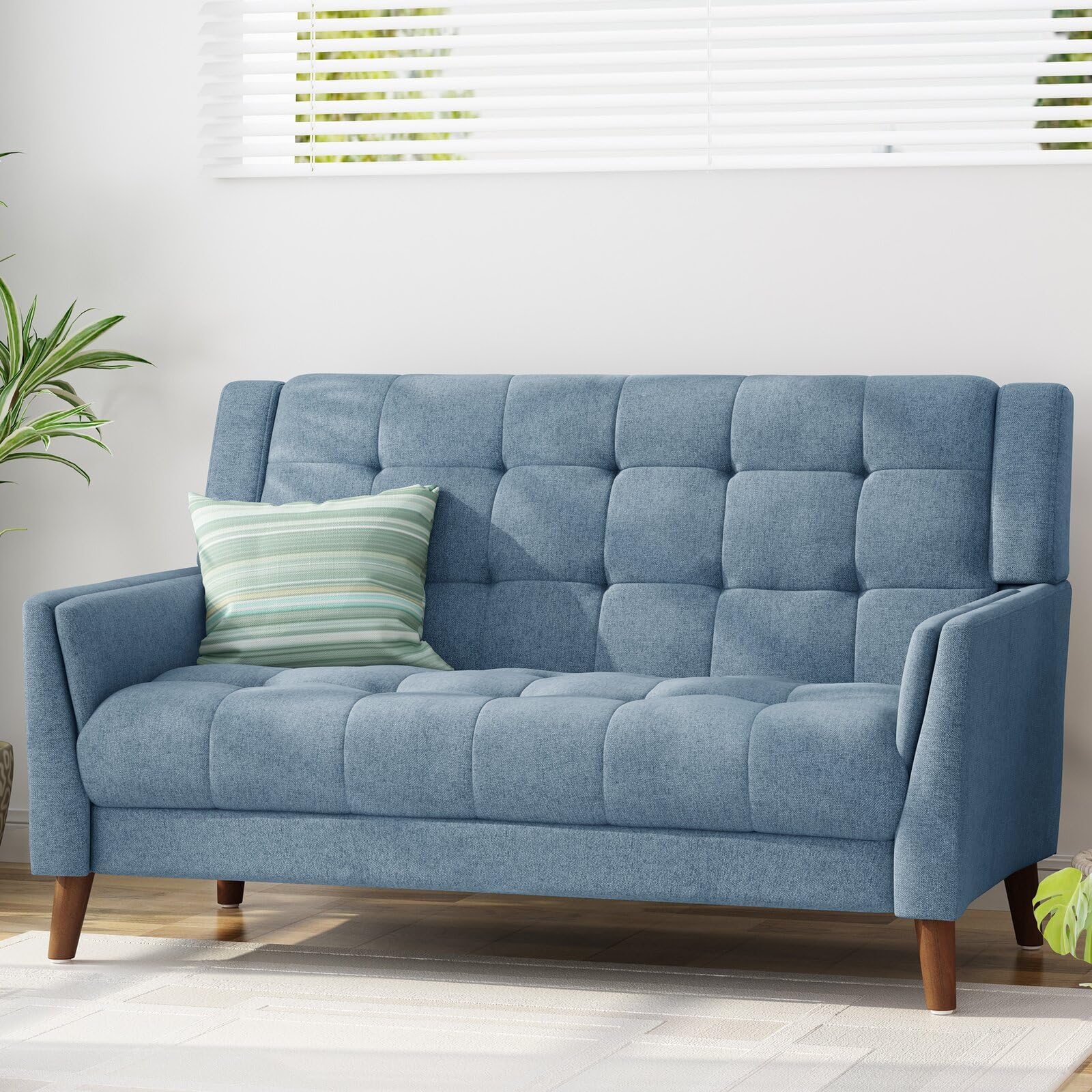 Phoenix Sofas® Rolled Arms Greenmont Upholstered Loveseat for Home/Office (Colour-Mocha) Size - D- 52.50, W-31.50, H -32.68 inch (Style 4)