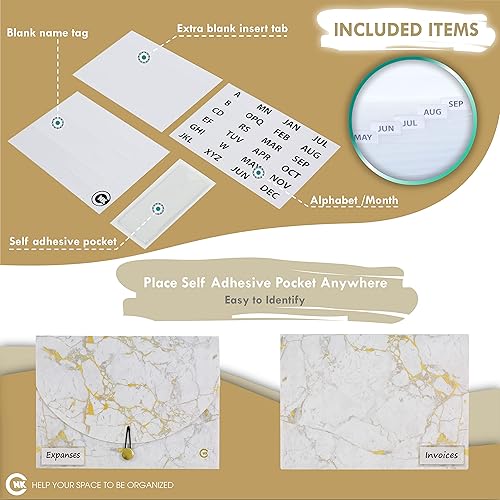 Miniatura 7 de CNK Carpeta de archivos expandible de 13 bolsillos, organizador de documentos A4 ampliable, caja organizadora de archivos de acordeón con