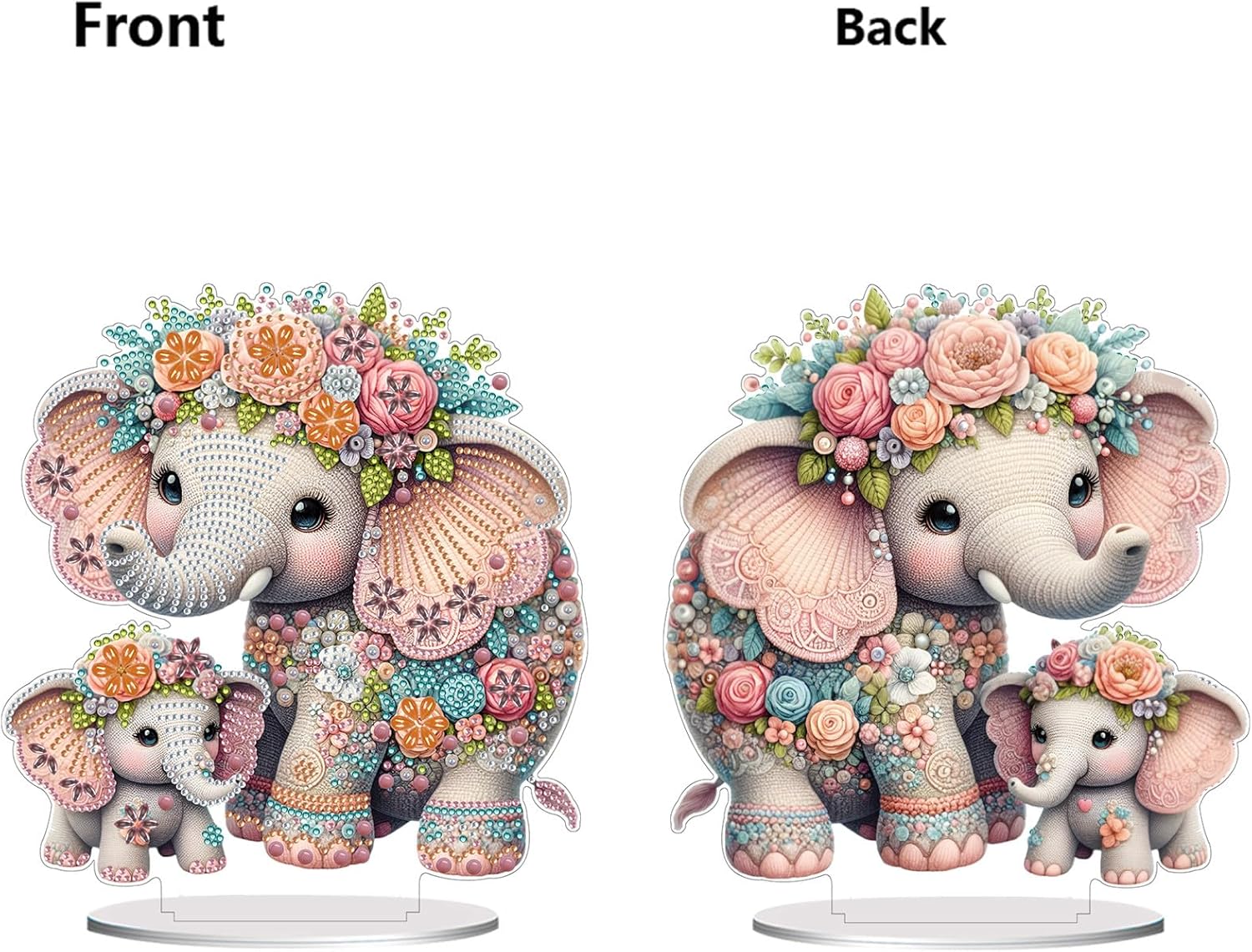 ARTopet 4Pcs DIY Diamond Desktop Ornament Special Shaped Crystal Mother's Day PVC Diamond Art Painting Tabletop Ornaments Double Sided Pattern Single Sided Diamond Home Decor